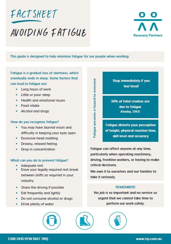 Avoiding Fatigue Factsheet